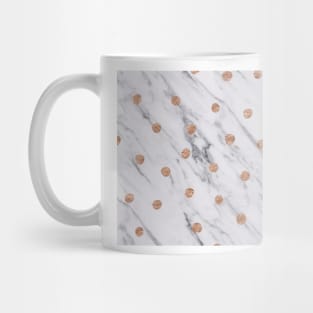 Rose gold spots on marble Mug